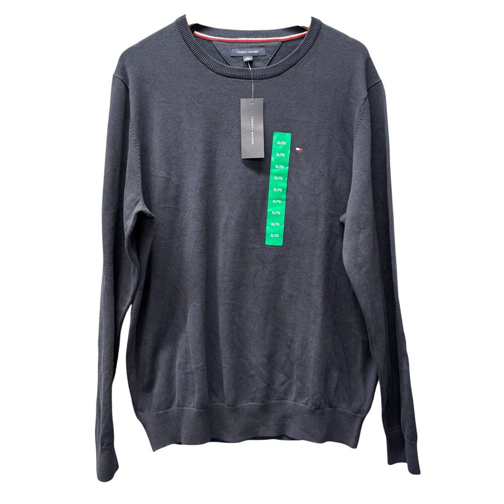 Tommy Hilfiger Sweater Mens XL Blue Pullover Long Sleeve Sky‎ Captain Knit NEW